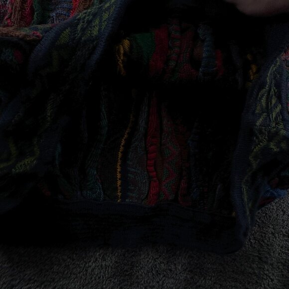 COOGI Australia Authentic Women XL Red Green 3D Knit Pullover Cotton Sweater - Picture 13 of 16